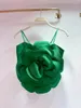 Frauen Tanks Sommer rosa Applikationen 3D Blumen Bluse sexy süße Tanktops Weste Weste Frauen weiß O Hals Blumenspleiß bloßes Y2k Crop Top