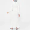 Abbigliamento etnico abiti africani solidi per donne modeste maniche lunghe veste rotonde maxi vestidos abaya dubai abito di self cintura femmina musulmana