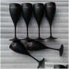 Wijnglazen Forst Black Acryl Champagne Fluts Wholesale Party Goblet Drop Delivery Home Garden Kitchen Dineer Bar Drinkware OTZ3A