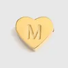 Charms 26 Letter Heart Alphabet Inledande namn för Pendant Gold Plated Handmade DIY Halsbandsmycken som gör grossist