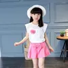 Kledingsets Zomer kinderen voor meisjes tweedelig pak 2024 Fashion Movement T-shirt Kinderkleding Korte mouw Outfits 2 tot 12 jaar oud