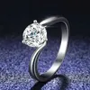 Anneaux de bande% d'origine 18K Platinum VVS 1 D MYDUTURIT DIAMOND RING LURXE MARIAGE EXQUISITE BIJOUR Q240429