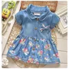 Ienens Kids Baby Girls Leuke kleding Kleed Kinder Peuter Girl Katoenen Kinderlijnen Dragen Denim Kleding Rokjurken 1 2 3 jaar 240428