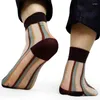 Herrensocken Sommer schiere Baumwolle gestreifte Herren formell durch sexy männliche schwule Kleiderlager alten Schulstil Männer