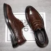 Buty swobodne ładne brytyjskie styl brogues Men Business Business Man Male Leather Footwear Black A1615