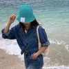 Chaps à bord large coréen label hatte de paille Summer Y2k pour femmes UV Suncreen Travel Beach Femelle Basin Woven Basin Accessoires d'extérieur