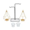 Portabandine centesimi di matrimoni Candlestick geometric Gold Glass Porta di ferro per tazza Candele decorazioni per la casa Candelabra