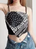 Summer Sexy Streetwear Printing Care Cropic Tops for Women Abside Fashion Y2K Corset White Top Cami Black Short Under Shirt Bras 240429