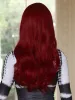 Wigs Wine Burgundy Red Long Waby Synthetic Hairs Wigs для женщин красное волновое волнение натуральный парик с теплостойкой для теплостойкого