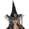 Berets Women Costume Witch Hat Halloween Party Headwear Wide Brim Wizard Adult Role Play Festival Carnival Cosplay Po Props