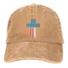Bola tampa de bola pura cor pai chapéus fé cross -americana bandeira christ christ feminina chapéu sol viseira beisebol pico boné