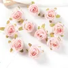Fleurs décoratives 20pcs 4cm vintage artificiel rose tête fleur de soie diy matériau de sein de sein de la maison décoration cadeau de mariage