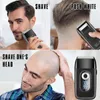 Elektrischer LCD-Mini-Bartrasierer für Herren-Gesichtsreinigung und Rasiermesser für Glatze, Haarschneider, Reparatur von Koteletten, Tasche 240418
