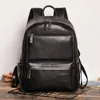 Sırt çantası Nesitu Highend A4 Vintage kahverengi siyah gerçek deri 14 '' Dizüstü bilgisayar kadın erkekler erkek seyahat çantası okul çantası m30195