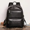 Mochila nesitu highend a4 vintage marrón negro cuero genuino 14 '' hombres portátiles para mujeres masculinos bolsas de viaje m30195