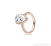 18K Rose Gold Tear Drop CZ Diamond Ring Box para 925 anéis de prata esterlina conjunto para mulheres joias de presente de casamento 966787497202