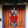 Fiori decorativi decorazioni per la casa di Natale rustico componente rosso e bianco con doppio contratto di locazione di ghirlanda