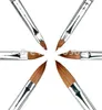 6pcsset 24681012 Kolinsky Sable Fırça Kalemi Akrilik Tırnak Sanat Yapımcı Fırça Tasarımı Akrilik Tırnak Fırçaları Set2133438