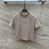 T-shirt de T-shirt Brand M Famille 2024 Shenzhen Spring Nouvelle lettre polyvalente brodée courte brodée pour les femmes i9v0