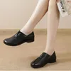 Chaussures décontractées Femmes classiques Flats ballet coupé en cuir respirant Ballerine de bateau noir