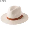 56-58-59-60 cm Nouveau Panama Natural Paille douce Chatme Summer Womens / Mens Wide Brown Beach Sun Hat UV Protection Fedora Hat 240428