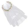 Свадебная вуали цветочной вуаль гирлянда цветочная корона для свадебного реквизита для повязки на голову розовый венок невеста