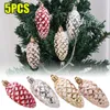 Decoraciones navideñas 5pcs/caja decoración de bola pineos nueces de adornos colgantes año decoración de fiestas de Navidad accesorios
