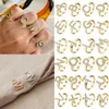 Pierścienie klastra Himeisang Trendy złoty srebrny Pave Pave Cyrron Letter dla kobiet mężczyzn Początkowe nazwisko alfabetu kreatywny palec