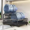 キッチンストレージオーガナイザー皿乾燥ラック調理器具ドレインバスケットディナーウェアホルダー付き排水