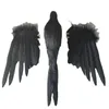 Figurines décoratines Halloween Simulation plume noire de croche noire table d'oiseau ornements de fête d'horreur accessoires de jardin décoration extérieure