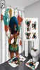 Rideaux de douche Femmes africaines avec rideau à imprimé bulle Black Girl 3d dans les crochets de salle de bain set tapis tapis tapis de tapis décor 2585700