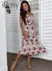 Abiti casual Irosy Sexy leopardo Sunspesses 2024 Fashion Summer Maxi Regolable Cint Dress per abiti da spiaggia da donna