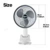 Electric Fans Home Electric Clip Fan Portable Cordless 1200mah Desktop Wall Fan Ventilator Handheld Personal Fan d240429