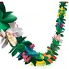 Décoration de fête 1pcx3m Hawaiian luau Summer Tiki Bar Tropical Decor Island Beach Supplies Tissu Color Flower Garland Long Trop