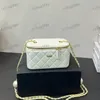 Makijaż worka Pearl Cain Designer Kobiet torba na ramiona skórzana Diamond Złote Sprzęt Metalowy CC Bu klamra luksusowa torebka Matelasse łańcuch crossbody torba do karty torby 17 cm