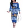 Casual Dresses Slim Midi Girls Long Sleeve Women Polynesia Tribal Tattoo Design Luxury Clothing Sexy Romper Dress For