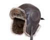 Chapéus de bombardeiro Faux Leather Pur Men Winter WhiM PLUSH EARFLAPE MULHERM039S Russo Ushanka Trapper Hat Aviator Trooper Snow Ski Caps 2174249