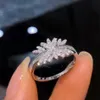 2021 Unique Lab Moissanite Promise ring 925 Sterling silver Engagement Wedding Band Rings for women Bridal Finer Jewelry 235Q
