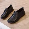 Sapatos casuais mulheres 2024 Spring Lace vintage up Soled Soled Non Slip Flats Oxford Leather Woman solteira solteira
