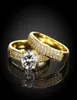 Anneau de combinaison argent en argent en or de qualité supérieure fiançailles anneau de mariage cubique zircone grosse joaillerie 8482142
