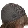 Parrucche da taglio di folletto per donne nere capelli umani parrucche bob cort con scoppi nera mixate marrone evidenzia parrucche