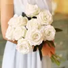 20pcs Roses Fleurs artificielles Rose Branche de fleur rouge Real Touch Fake for Wedding Home Decor 240429