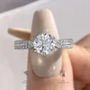 DW Luxury 1CT Certified Diamond Gemstones Rings for Women Real 925 Sterling Silver Wedding Gorgeous Fine Jewelry 240428