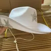 Berets Retro For Rhinestone Star Cowgirl Hat With Band Western Sun Pr