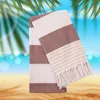 Randgarnfärgad strandhandduk Cotton Tassel Bath Handdukstrand sjal Luxury Handdukar stora 240422