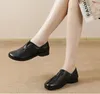 Casual Shoes Classic Women Flats Ballet Cut Out Leather Breattable Black Boat Ballerina Ladies Retro Flatshoe