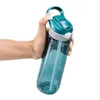 Bouteilles d'eau 750 ml bouteille portable Fitness Plastique Cup Tritan Sports Kettle Elastic-Cap Paille d'été BPA Free Botella Aesthetic