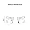 Stud Earrings 925 Sterling Silver Hollow Bowknot For Women Sweet Punk Screw Korean Style Earring Piercing Jewelry Pendientes