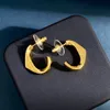 Kvinnamodmärke Black Stud Earrings Triangle Long Tassel Prad Chain Dangle Drop Ear Studs Eardrop Earings Designer för Woman Luxury Jewelry Gift 553
