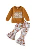 Sets de ropa Baby Boys Halloween Disfraz de Halloween Manija larga Pantalones de estampado Fantasma Gat.